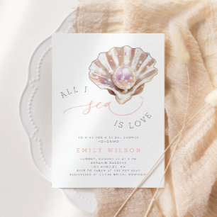 Aquareller Ozean Alles in Meer ist Liebe Brautpart Einladung