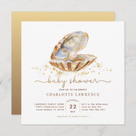 Aquareller Ozean Kleine Pearl Baby Dusche Einladung