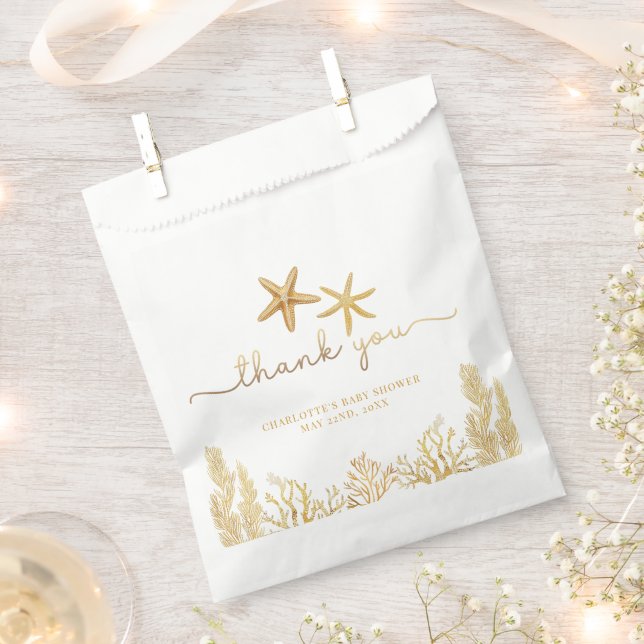 Aquareller Ozean Kleine Pearl Baby Dusche Geschenktütchen (Ausgeschnitten)