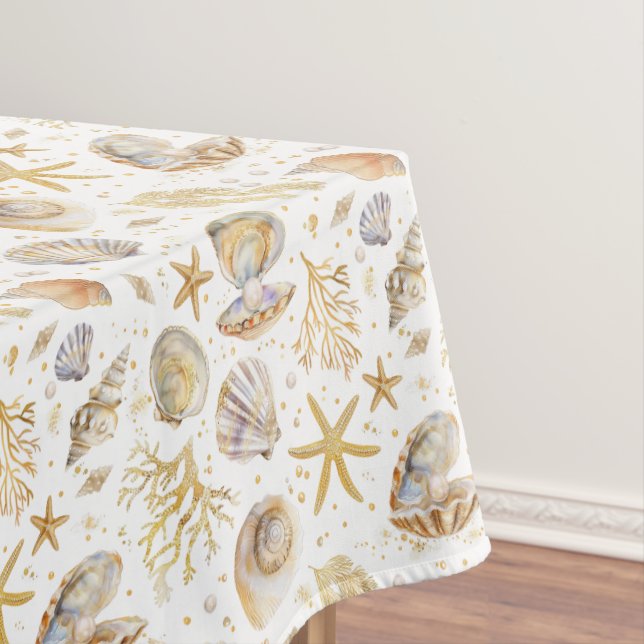 Aquareller Ozean Kleine Pearl Baby Dusche Tischdecke (Beispiel)