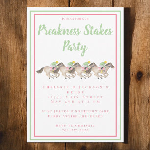 Aquareller Preakness Party Racing Einladung