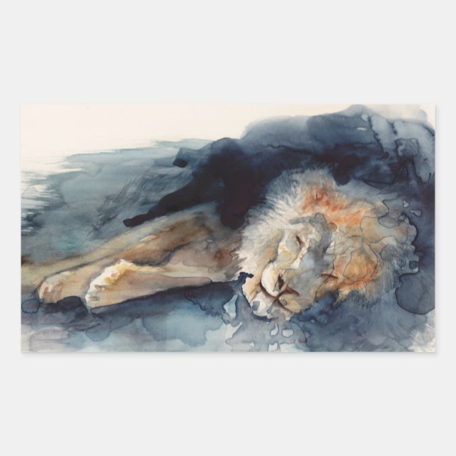 Aquareller Rechteckiger Aufkleber (Vorderseite)