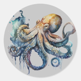 Aquareller Runder Aufkleber