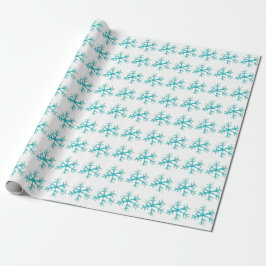 Aquareller Schneeflocken Blauer Winter Geschenkpapier