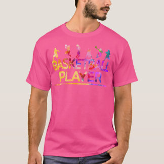 Aquareller Sport Basketball Spieler T-Shirt