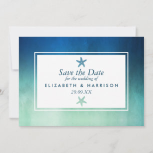 Aquareller Starfish Beach Save the Date