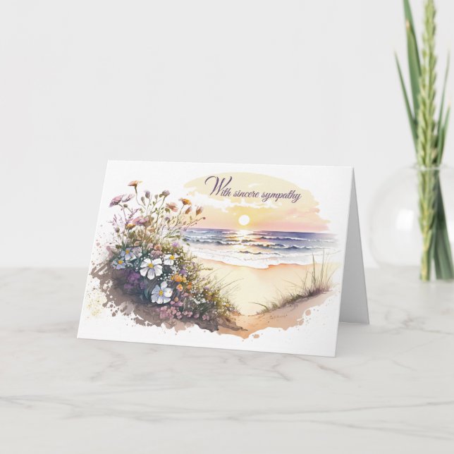 Aquareller Strand für Beileid Karte (Vorderseite)
