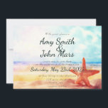 Aquareller Strand mit Starfish Einladung<br><div class="desc">Eine schöne Aquarellfarbe lädt ein.</div>