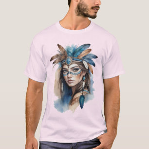 Aquareller Tribal Beauty: Geist der Bohemischen Ku T-Shirt