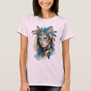 Aquareller Tribal Beauty: Geist der Bohemischen Ku T-Shirt