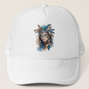 Aquareller Tribal Beauty: Geist der Bohemischen Ku Truckerkappe