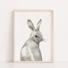 Aquareller Winter Bunny Gender Neutral Zimmer Deko