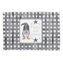 Aquareller Winter Gnome am Buffalo Karo Weihnachte