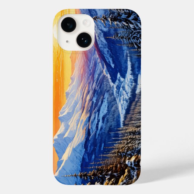 Aquareller Winter Morgengrauen iPhone / iPad Gehäu Case-Mate iPhone Hülle (Rückseite)