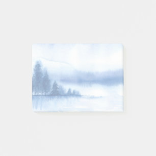 Aquareller Winter Pine Trees Post-it Klebezettel