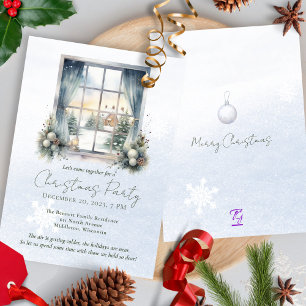 Aquareller Winterwald Pine Weihnachtsbaum Einladung