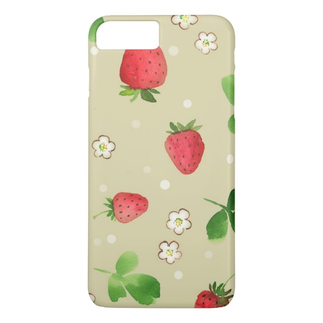 Aquarellerdbeermuster Case-Mate iPhone Hülle (Rückseite)