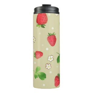 Aquarellerdbeermuster Thermosbecher