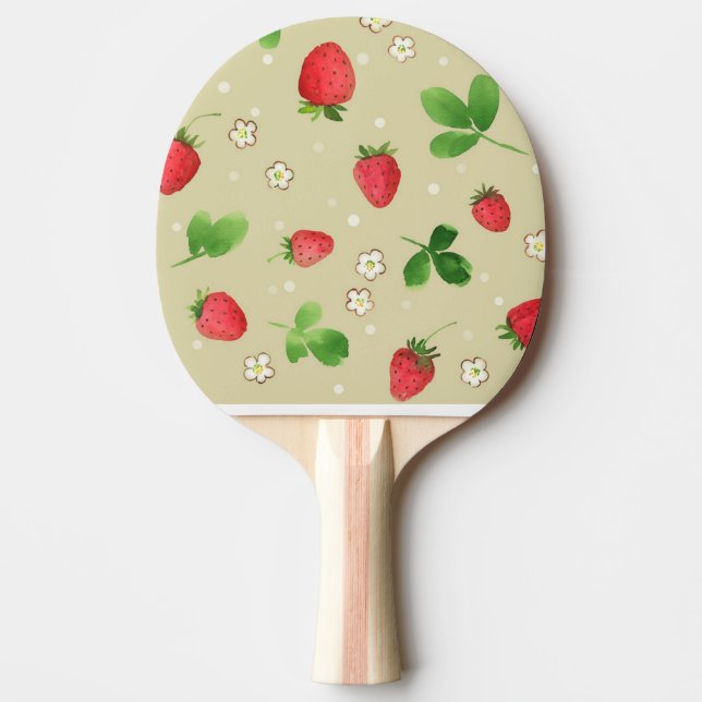 Aquarellerdbeermuster Tischtennis Schläger (Vorderseite)