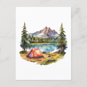 Aquarelles Camping, Wandern und Natur Lover Postkarte