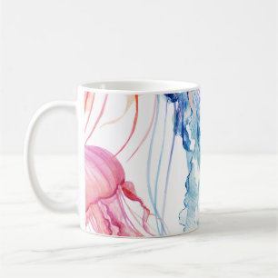 Aquarelles Leben: Blasen und Quallen Kaffeetasse