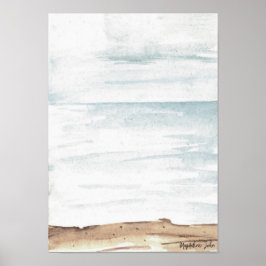 Aquarelles Meer in hellen Farben Poster
