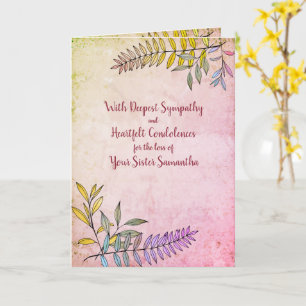 Aquarelles Personalisiertes Beileid Karte