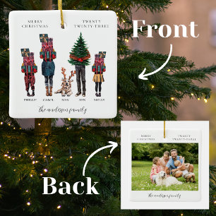 Aquarellfamilie Ein Foto Weihnachten Keramikornament