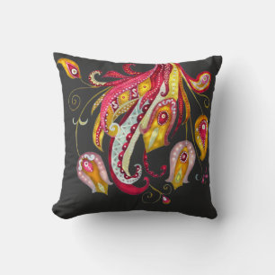 Aquarellfantasy Firebird Phoenix Feathers Kissen
