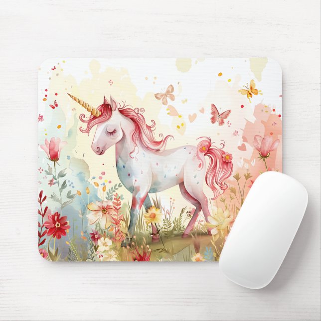 Aquarellfantasy Unicorn Mousepad (Mit Mouse)