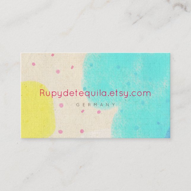 Aquarellfarbe abstrakt Rupydetequila Visitenkarte (Vorderseite)