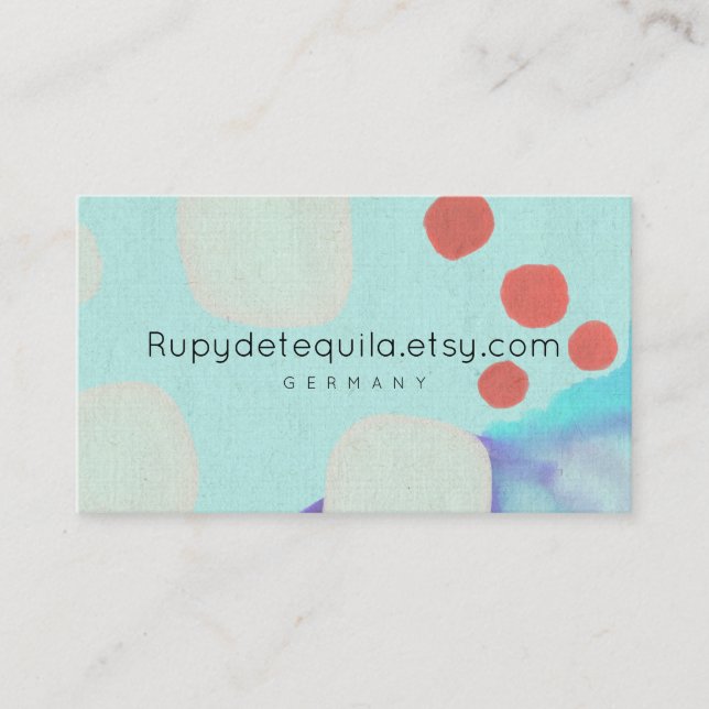 Aquarellfarbe abstrakt Rupydetequila Visitenkarte (Vorderseite)