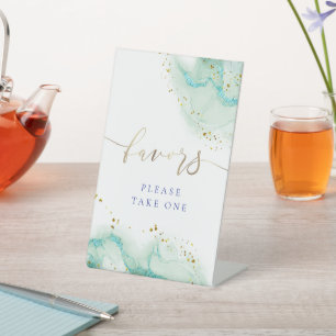 Aquarellfarbe aquamarin bevorzugt Podest-Zeichen Sockelschild