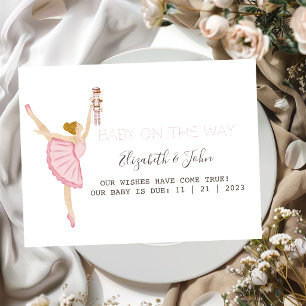 Aquarellfarbe Ballerina Nutcracker Pink Ankündigungspostkarte