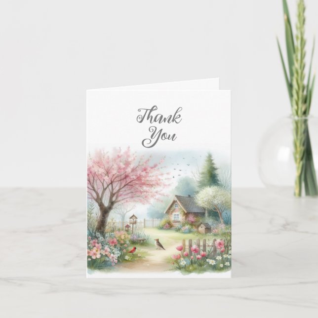 Aquarellfarbe Danke Karte (Vorderseite)