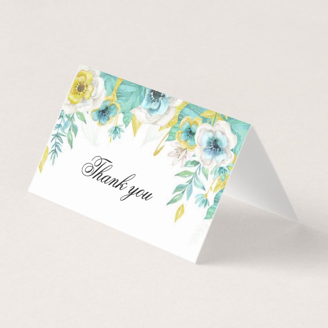 Aquarellfarbe Danke Karte (Vorderseite)