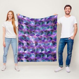 Aquarellfarbe Isometrisch mit Gold und Marmorgalax Fleecedecke