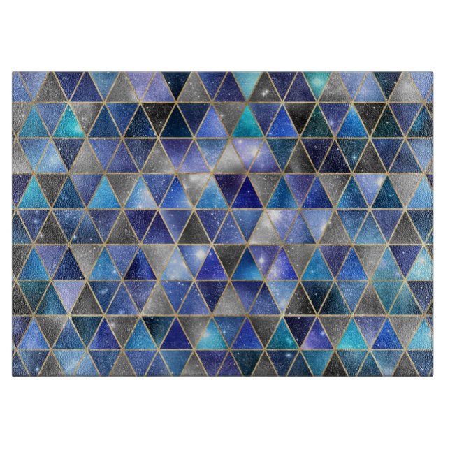 Aquarellfarbe Isometrisch mit Gold und Marmorgalax Schneidebrett (Vorderseite)