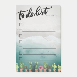 Aquarellfarbe, Kaktus To-Do-Liste  Post-it-Notizen Post-it Klebezettel