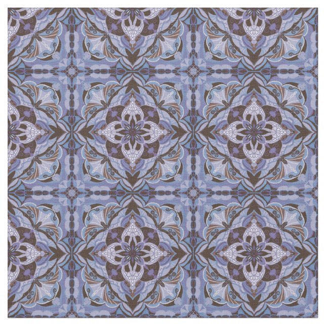 Aquarellfarbe Lila Azulejo Spanischer Tor Stoff (Nahaufnahme)