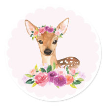 Aquarellfarbe mit Blumenkronenaufkleber