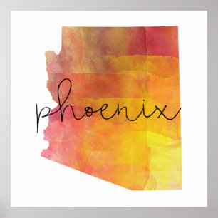 Aquarellfarbe Phoenix Arizona Poster