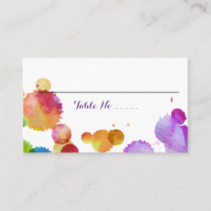 Aquarellfarbe platsche Hochzeitstisch Nr. Platzkarte