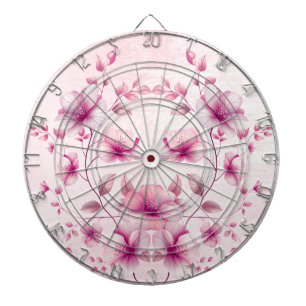 Aquarellfarbe Rosa Blume Dartboard Dartscheibe