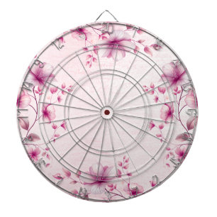Aquarellfarbe Rosa Blume Dartboard Dartscheibe