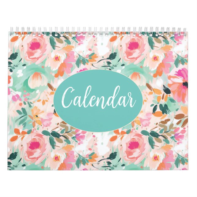 Aquarellfarbe Rosa Blume Kalender (Titelbild)