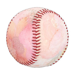 Aquarellfarbe Rosa Blumenuntergrund Baseball