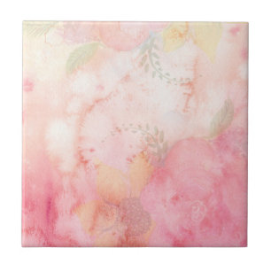Aquarellfarbe Rosa Blumenuntergrund Fliese
