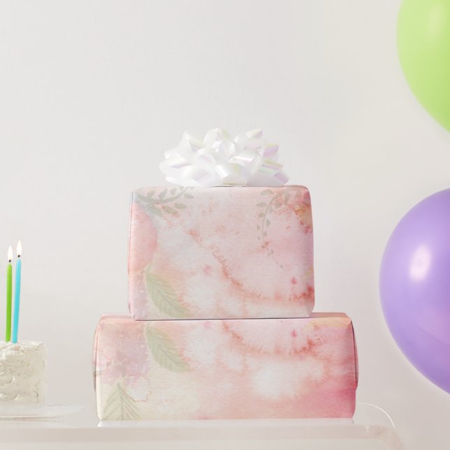 Aquarellfarbe Rosa Blumenuntergrund Geschenkpapier (Partygeschenke)
