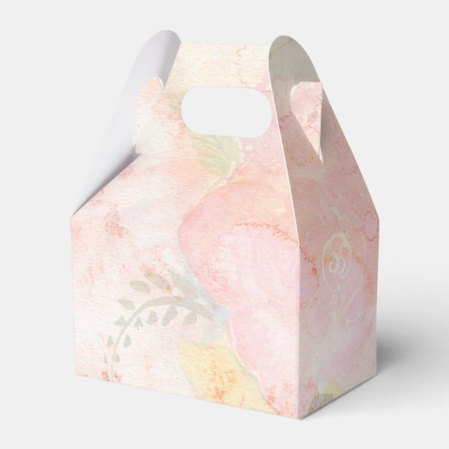 Aquarellfarbe Rosa Blumenuntergrund Geschenkschachtel (Vorderseite)